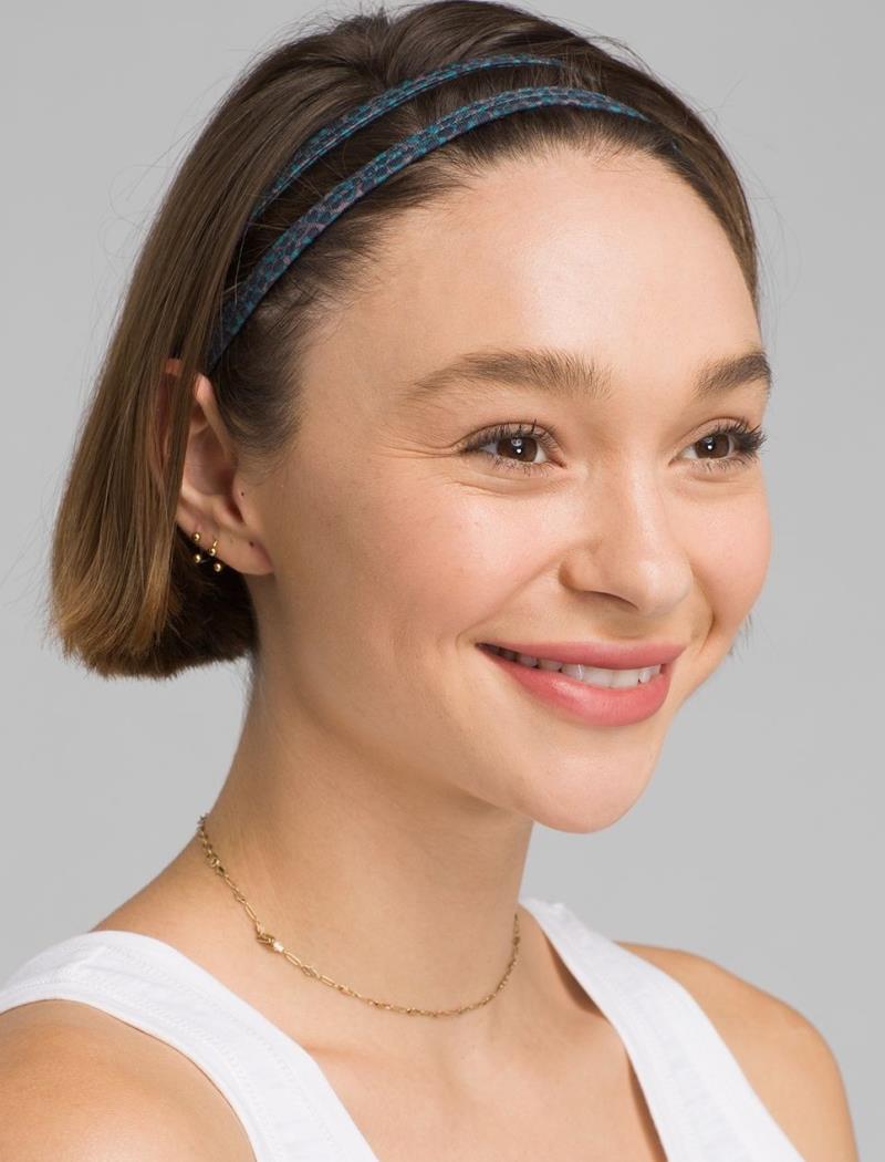 Printed Double Headband - Womens - Teal Marina 2