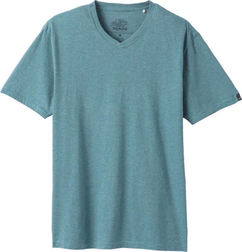 prAna V-Neck SS T-Shirt - Standard - Mens - Azurite Stripe 1
