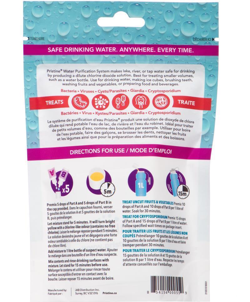 Pristine Water Treatment Personal Pack 2oz / 30ml - Not Applicable 2