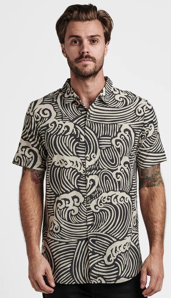 Bless Up Woven Shirt - Mens - Black Wave 3