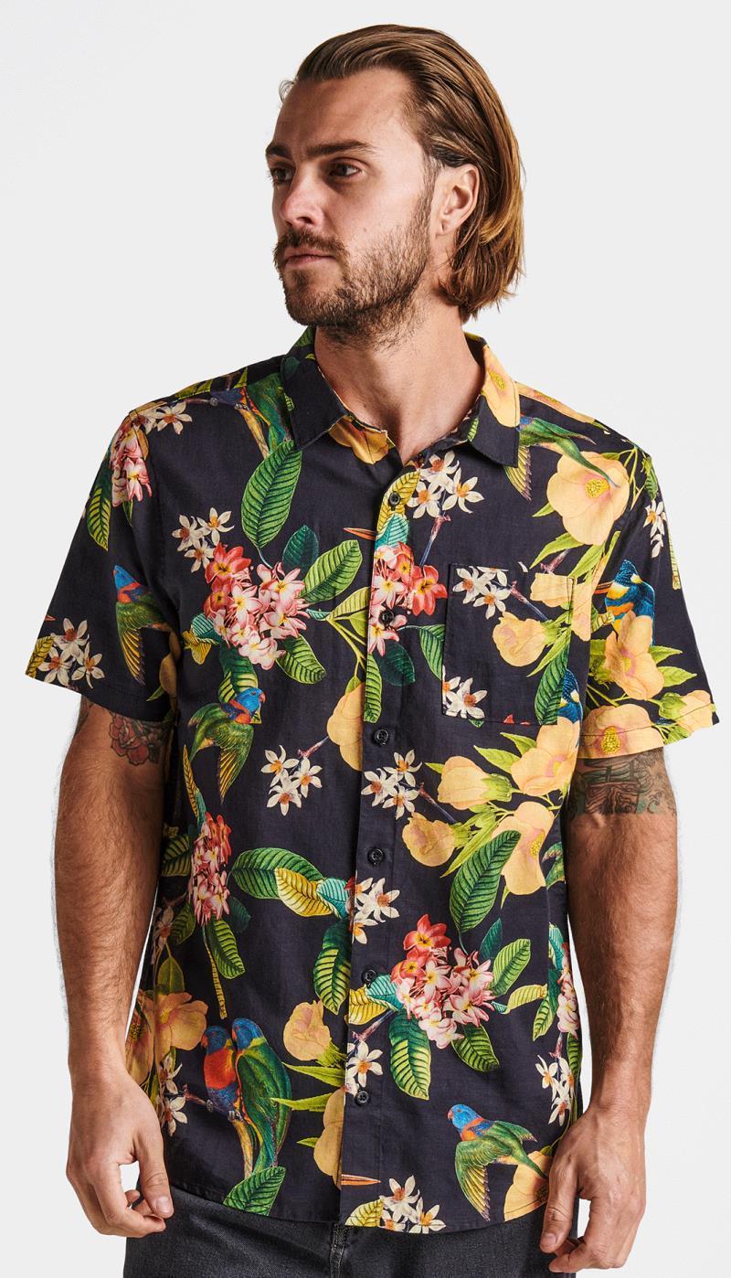 Journey Manu Floral Woven SS - Mens - Black 3