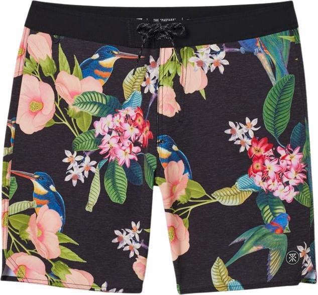 Passage Manu Floral Boardshorts,17" Inseam - Mens - Black 1