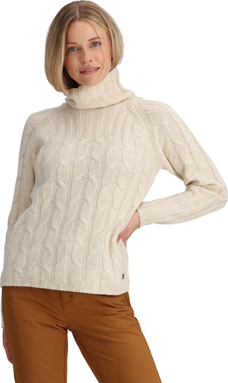 Baylands Cable Turtleneck - Womens - Ivory Heather 2