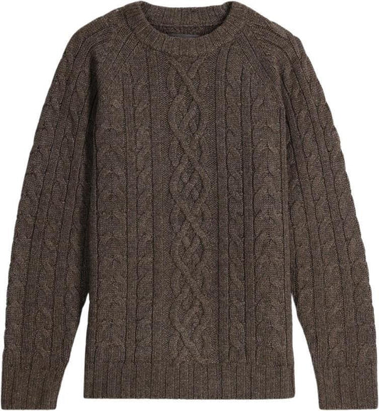 Baylands Fisherman Sweater - Mens - Black Olive Heather 1