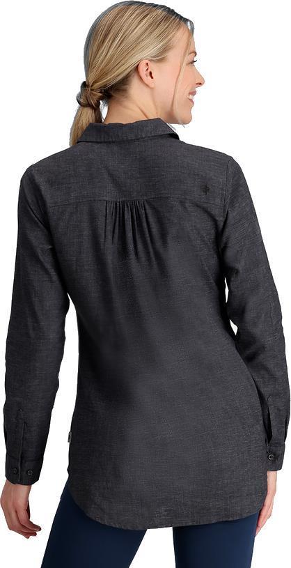 Hemp Chambray LS - Womens - Asphalt 3