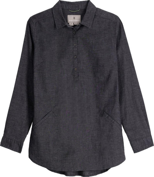 Hemp Chambray LS - Womens - Asphalt 1