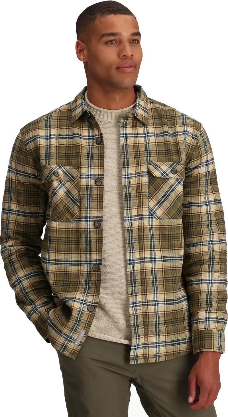 Snowcap Lined Flannel LS - Mens - Dark Olive Rush Creek Plaid 2