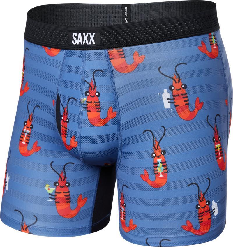 DropTemp Cooling Mesh Boxer Brief Fly, 5" Inseam - Mens - Shrimp Cocktail-Navy 1