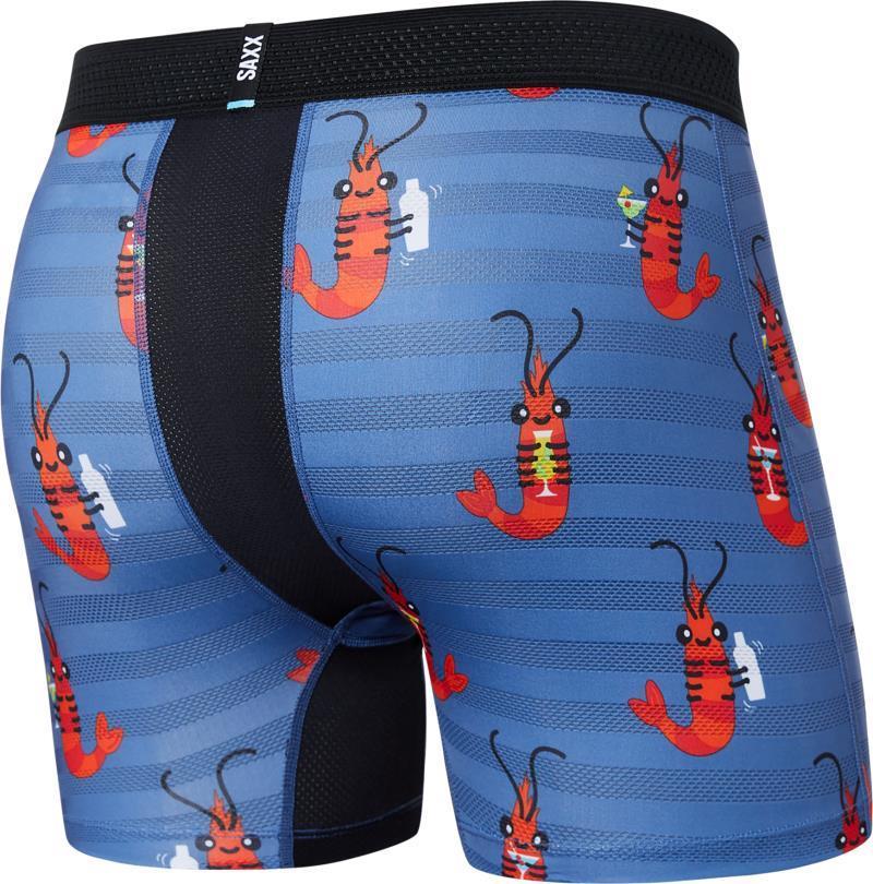 DropTemp Cooling Mesh Boxer Brief Fly, 5" Inseam - Mens - Shrimp Cocktail-Navy 2