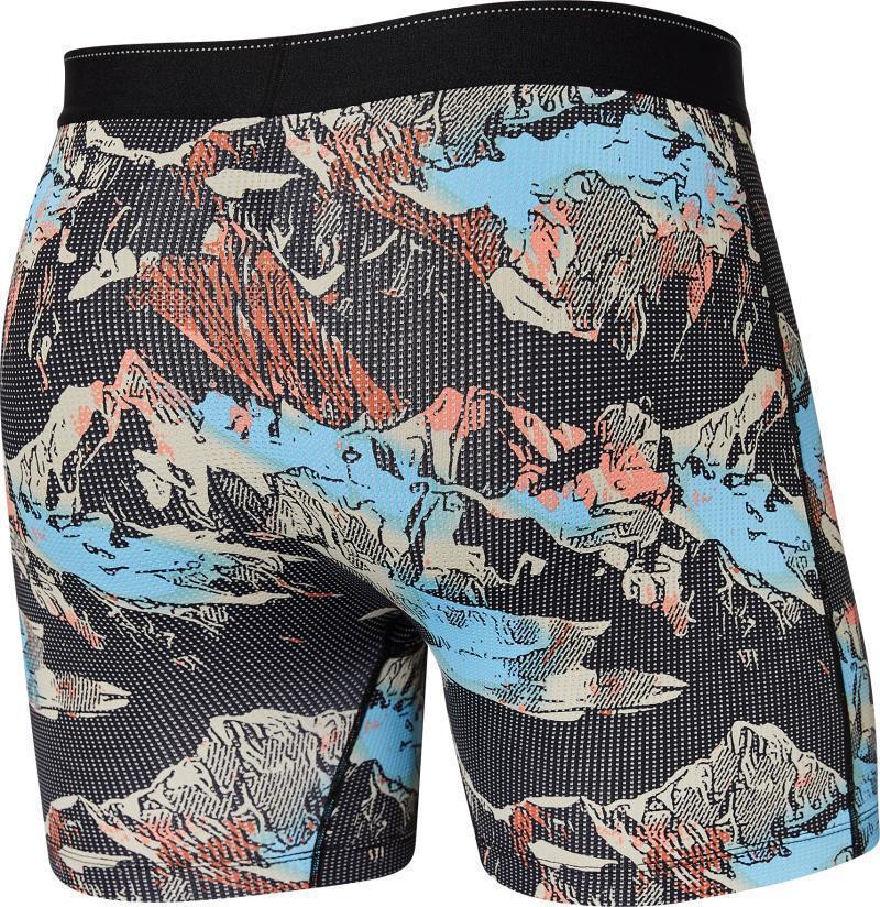 Quest Quick Dry Mesh Boxer Brief Fly, 5" Inseam - Mens - black mountainscape 1