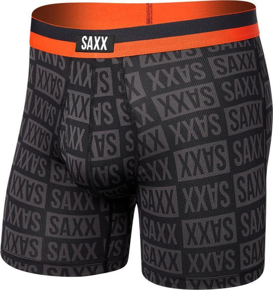 Sport Mesh Boxer Brief Fly, 5" Inseam - Mens - Checkerboard-Black 1