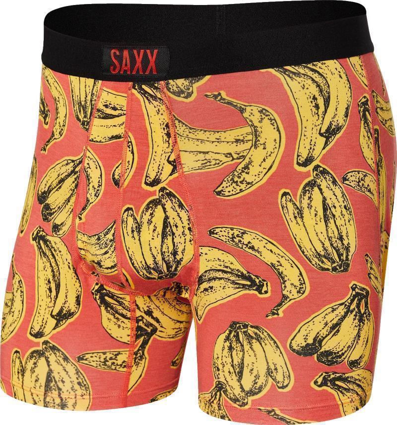 Ultra Super Soft Boxer Brief Fly, 5" Inseam - Mens - Banana Bunch-Mystic Red 1