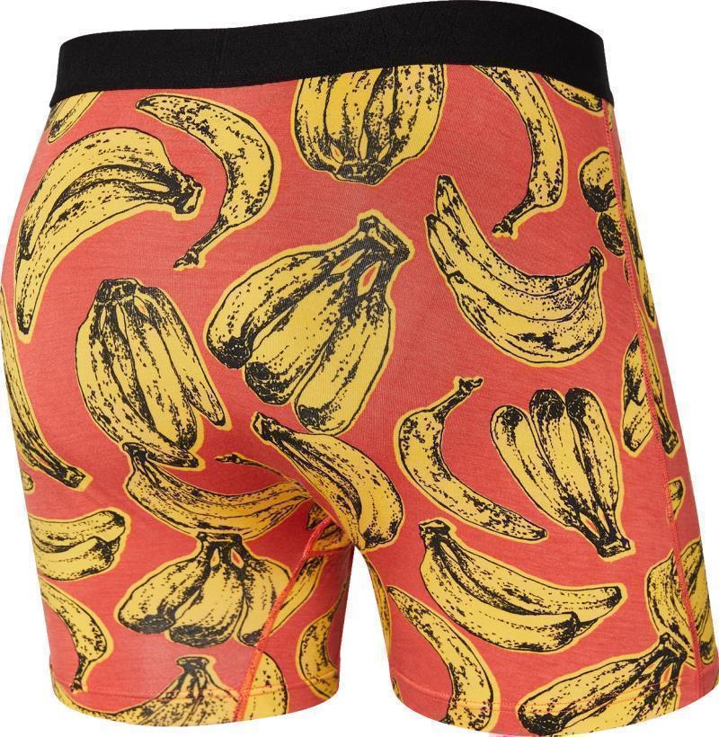 Ultra Super Soft Boxer Brief Fly, 5" Inseam - Mens - Banana Bunch-Mystic Red 2
