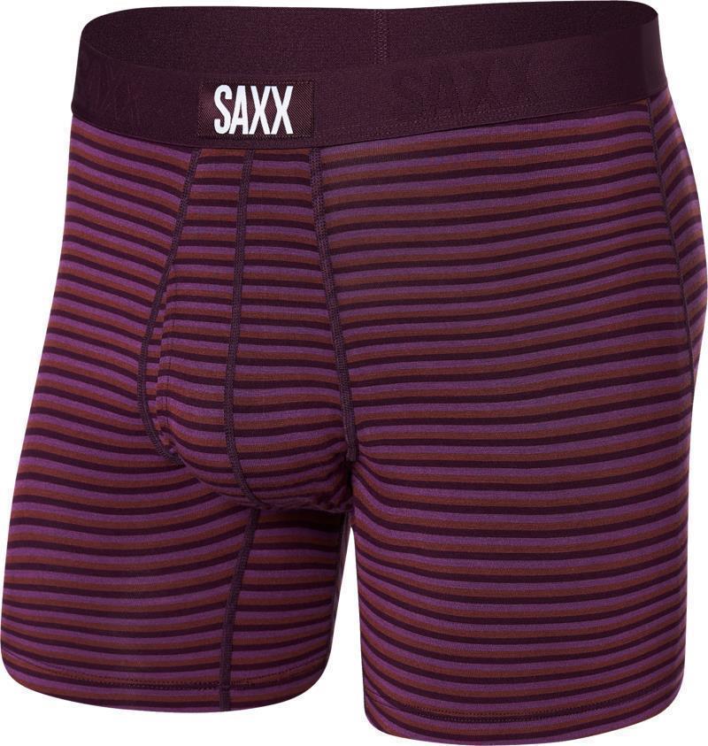 Ultra Super Soft Boxer Brief Fly, 5" Inseam - Mens - Micro Stripe-Plum 1