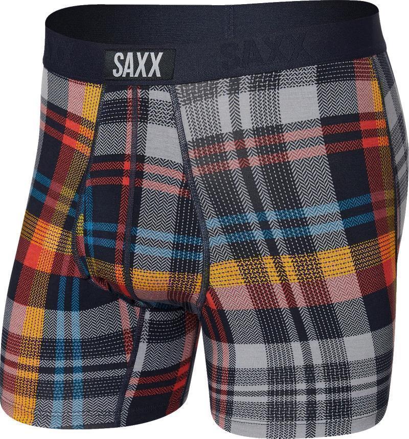 Ultra Super Soft Boxer Brief Fly, 5" Inseam - Mens - Multi Free Fall Plaid 1
