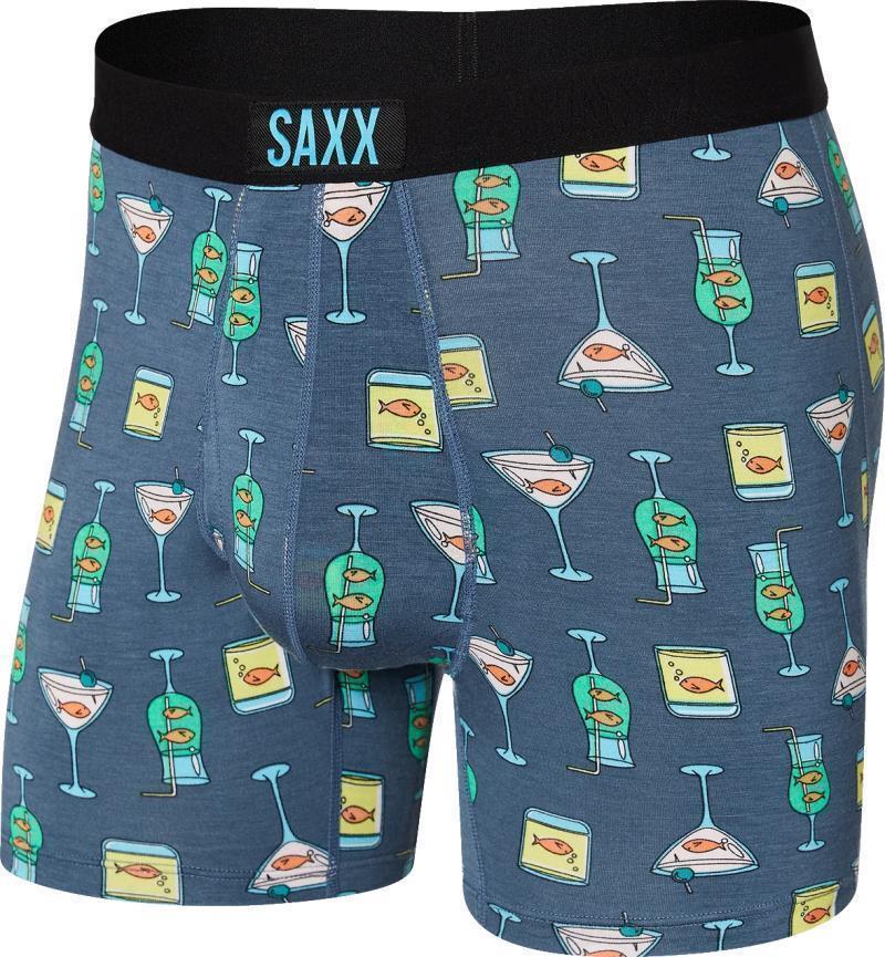 Ultra Super Soft Boxer Brief Fly, 5" Inseam - Mens - Nautical Nightcap-Blue 1