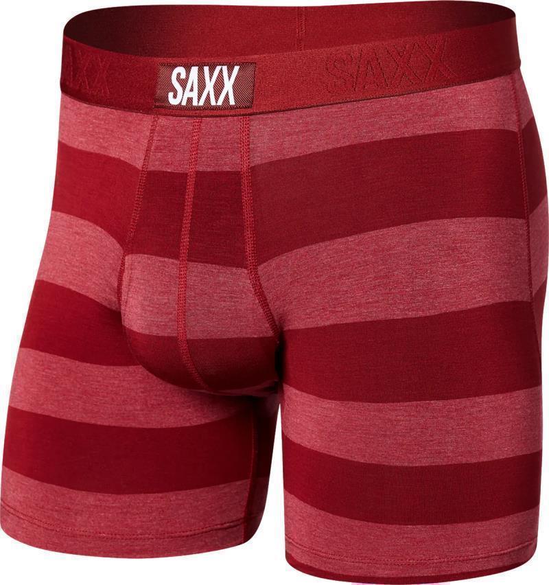 Ultra Super Soft Boxer Brief Fly, 5" Inseam - Mens - Ombre Rugby-Tomato 1