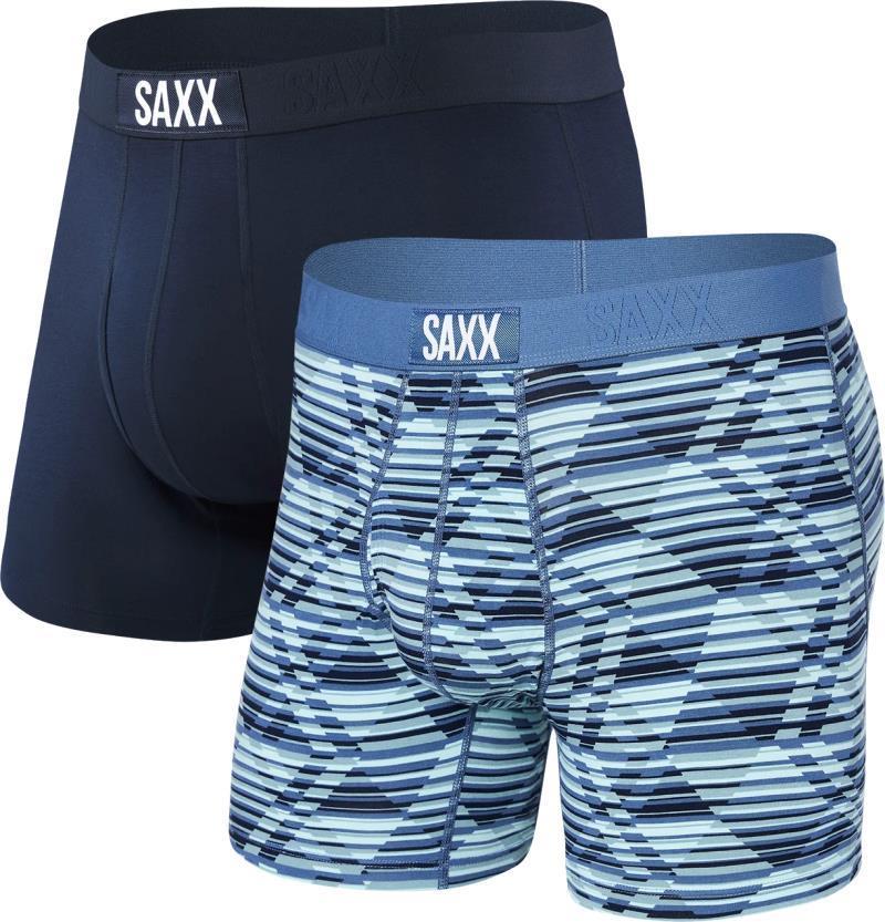 Ultra Super Soft Boxer Brief Fly, 5" Inseam - Mens - 2 Pack - Dazed Argyle / Navy 1