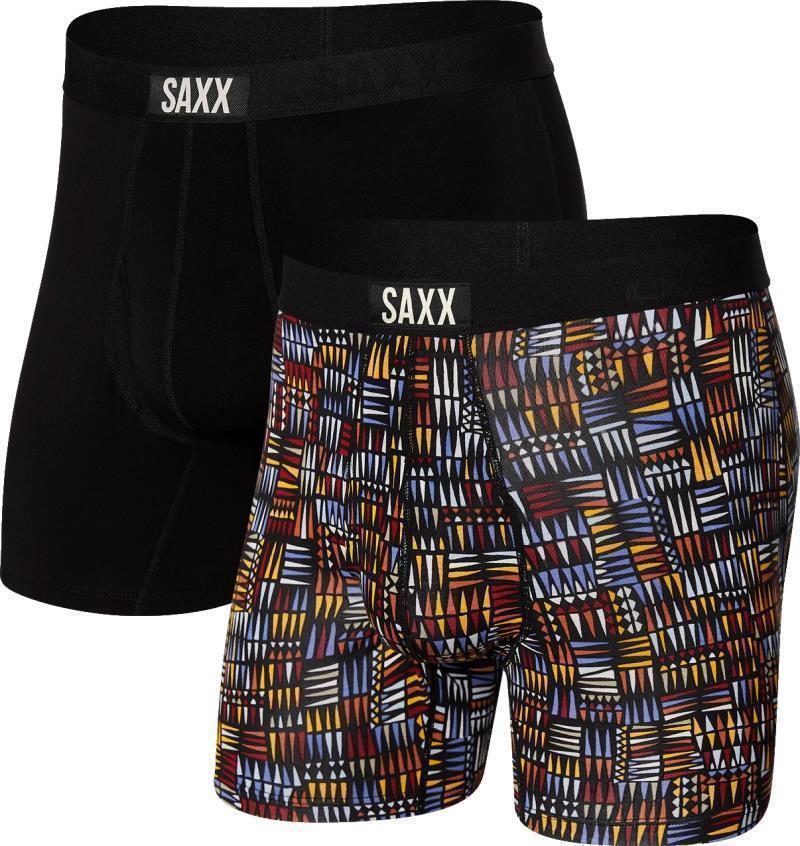 Ultra Super Soft Boxer Brief Fly, 5" Inseam - Mens - 2 Pack - Desert Grid / Black 1