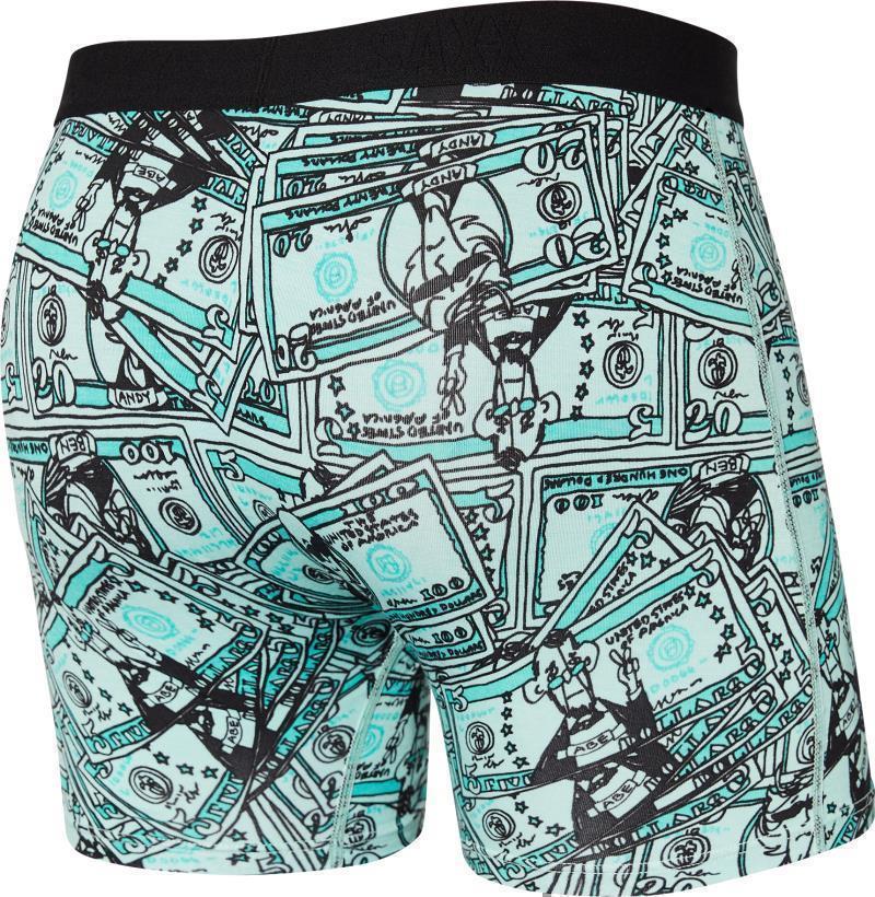 Vibe Super Soft Boxer Brief, 5" Inseam - Mens - Cold Hard Cash-Ice Green 2
