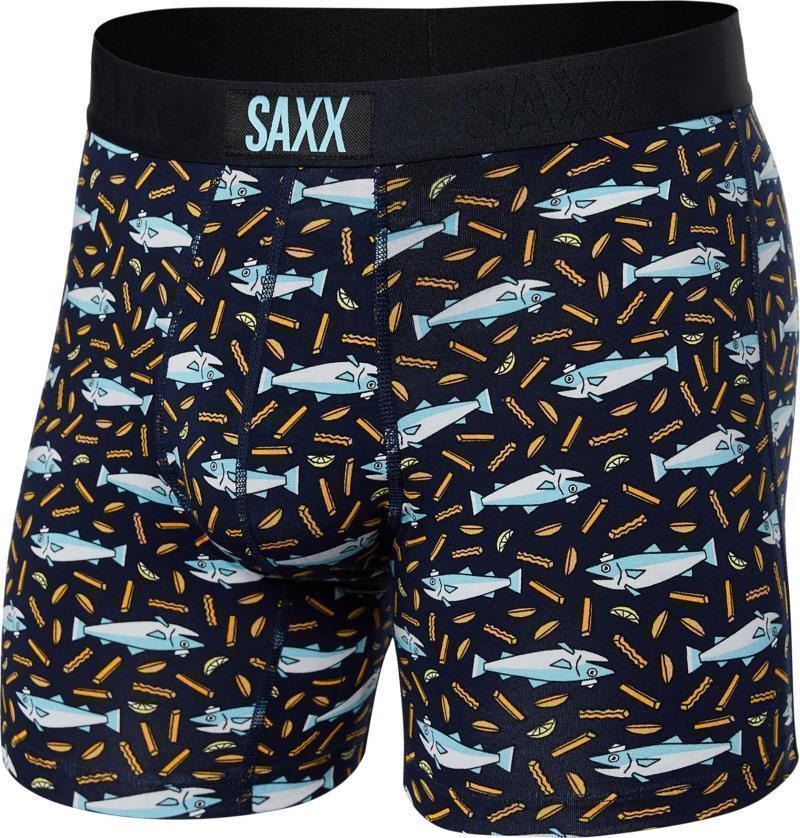Vibe Super Soft Boxer Brief, 5" Inseam - Mens - Fish & Chips-Navy 1