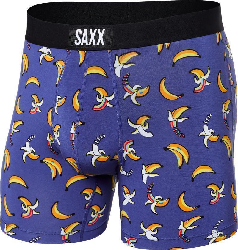 Vibe Super Soft Boxer Brief, 5" Inseam - Mens - Rainbow Bananas-Navy 1