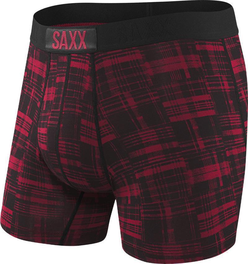 Vibe Super Soft Boxer Brief, 5" Inseam - Mens - Red Patched Plaid 1
