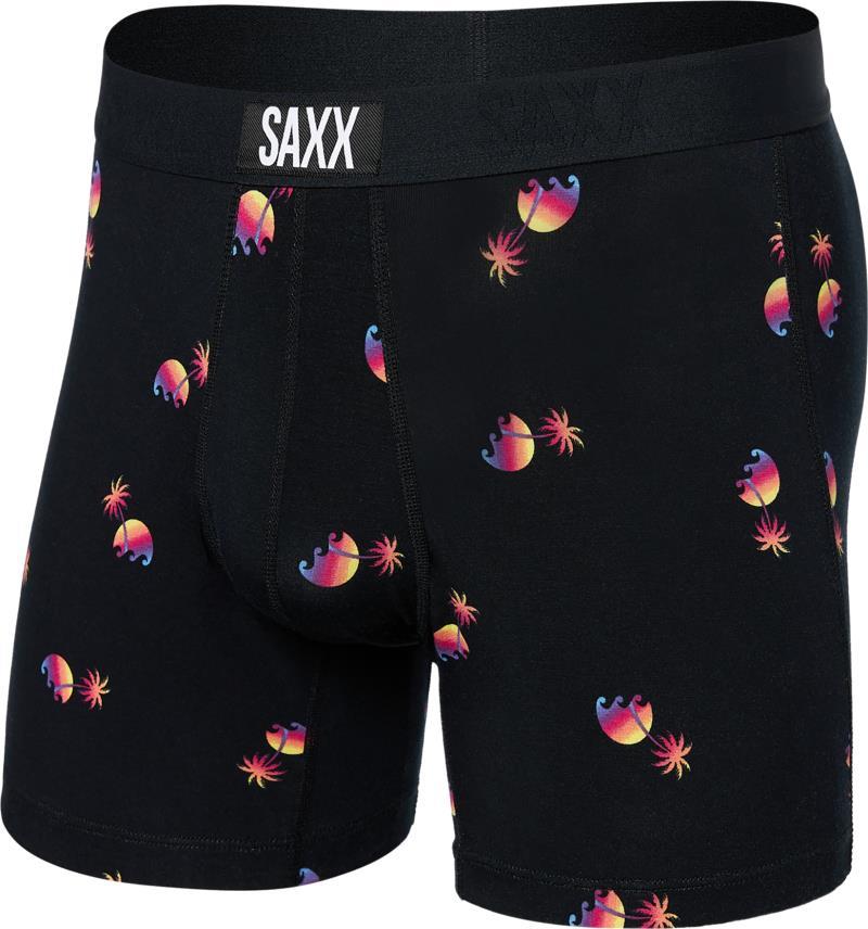 Vibe Super Soft Boxer Brief, 5" Inseam - Mens - Sunset Waves-Black 1