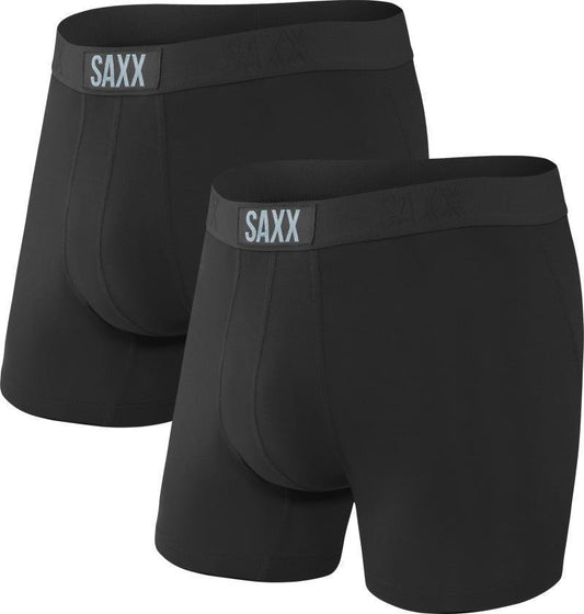 Vibe Super Soft Boxer Brief, 5" Inseam - Mens - 2 Pack - Black / Black 1