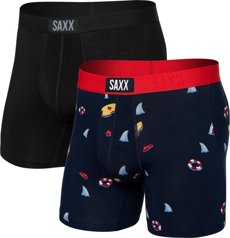 Vibe Super Soft Boxer Brief, 5" Inseam - Mens - 2 Pack - Dangerous Waters / Black 1