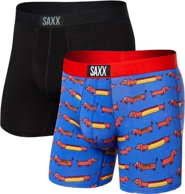 Vibe Super Soft Boxer Brief, 5" Inseam - Mens - 2 Pack - Weiner Dog / Black 1