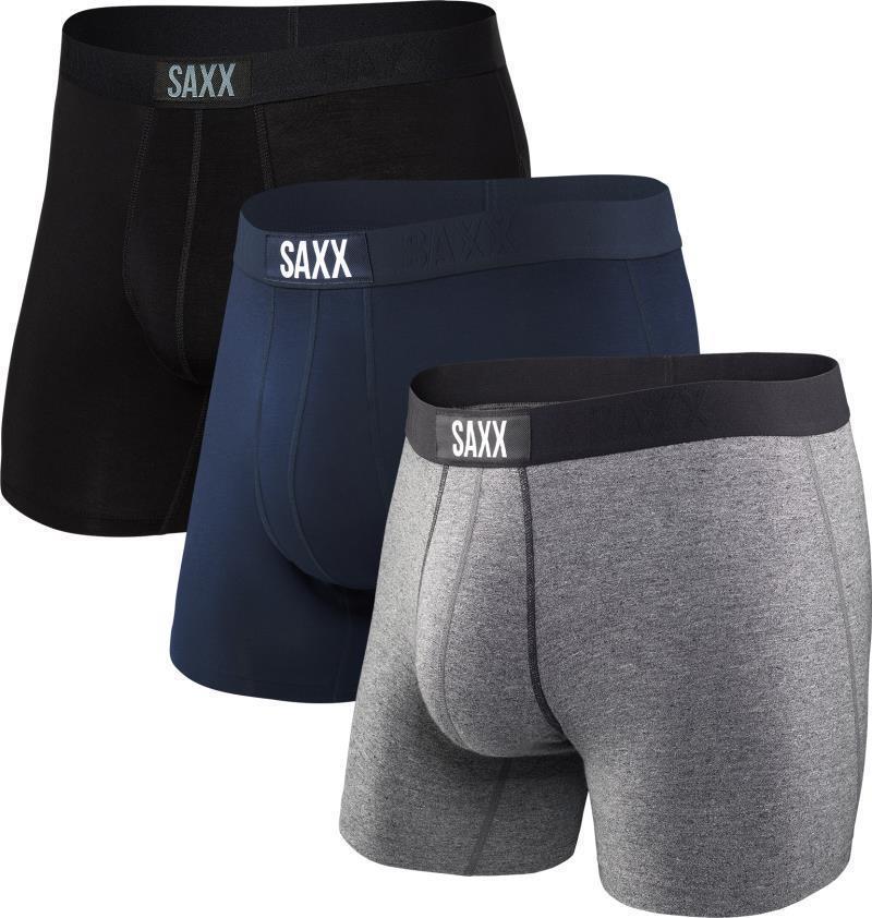 Vibe Super Soft Boxer Brief, 5" Inseam - Mens - 3-Pack - Black / Grey / Blue 1