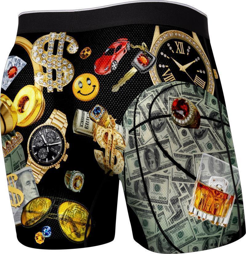 Volt Breathable Mesh Boxer Brief, 5" Inseam - Mens - Money Baller-Black 2
