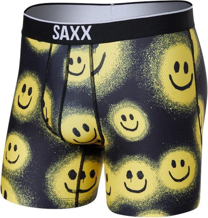 Volt Breathable Mesh Boxer Brief, 5" Inseam - Mens - Painted Smile-Black 1