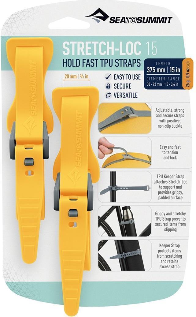 Stretch-Loc TPU Straps 15: 375 x 20mm (15" x 3/4") - 2 Pack - Yellow 1