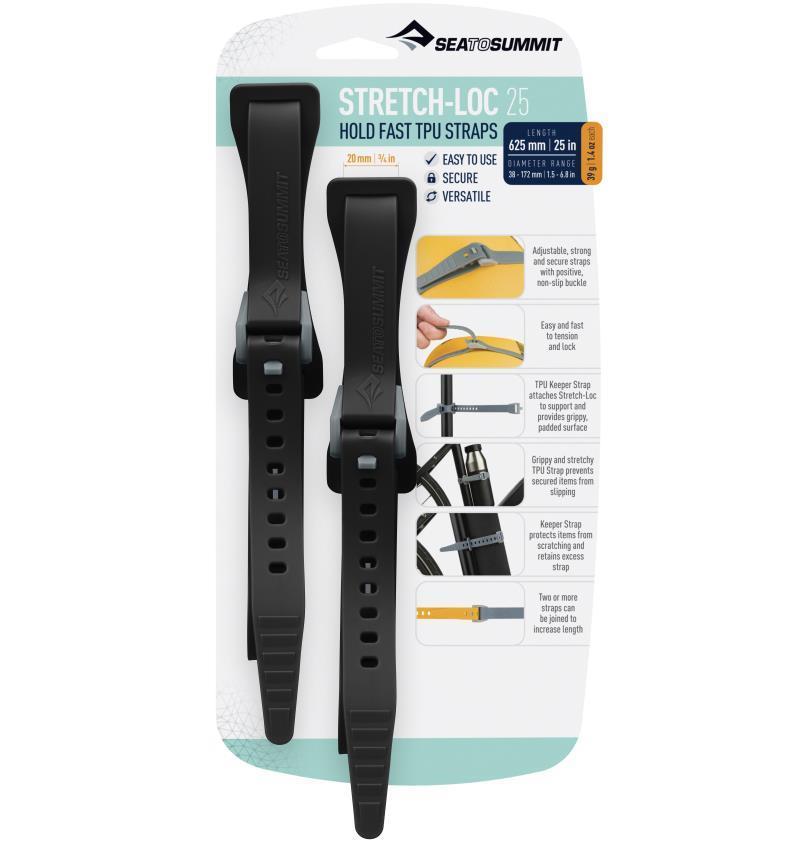 Stretch-Loc TPU Straps 25: 625 x 20mm (25" x 3/4") - 2 Pack - Black 1