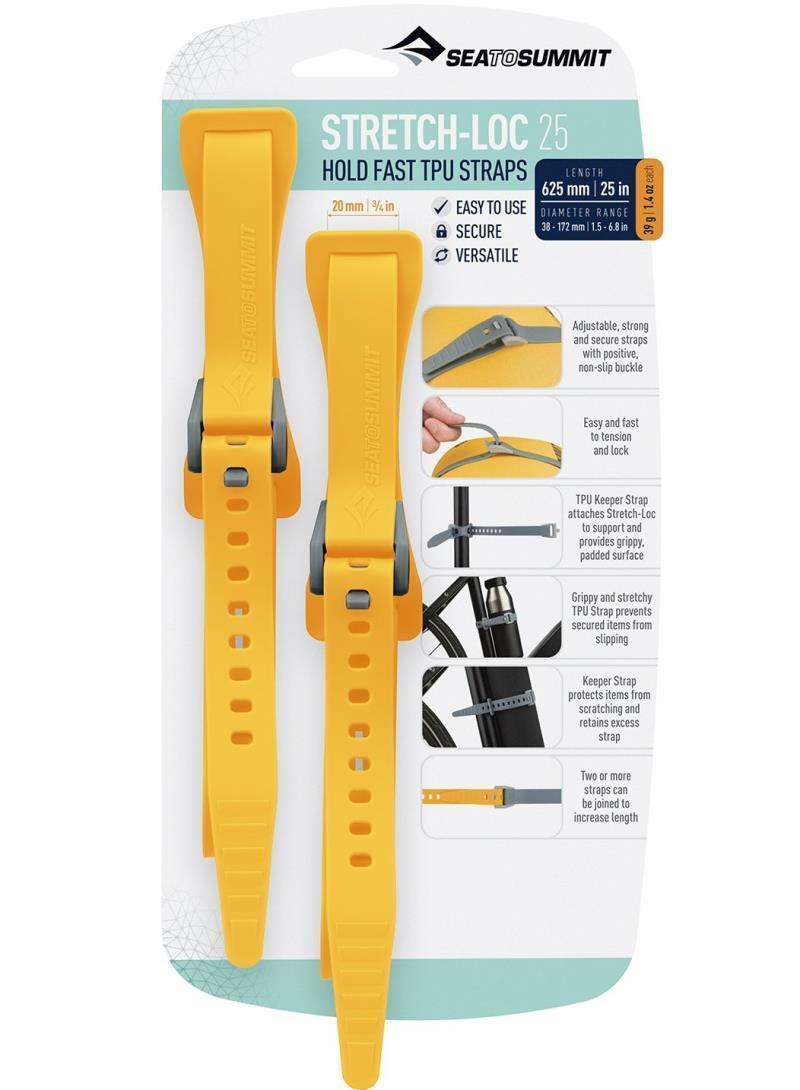 Stretch-Loc TPU Straps 25: 625 x 20mm (25" x 3/4") - 2 Pack - Yellow 1