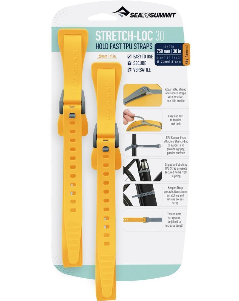 Stretch-Loc TPU Straps 30: 750 x 20 mm (30" x 3/4") - 2 Pack - Yellow 1