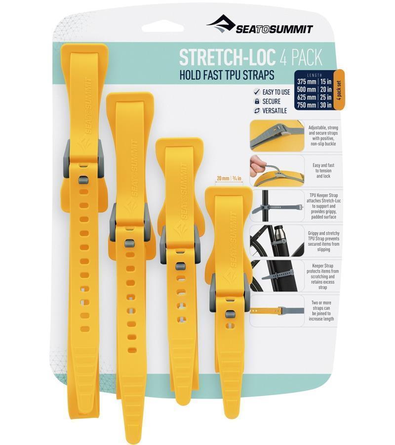 Stretch-Loc TPU Straps Set: All Sizes x 20mm (3/4") - 4 Pack - Yellow 1