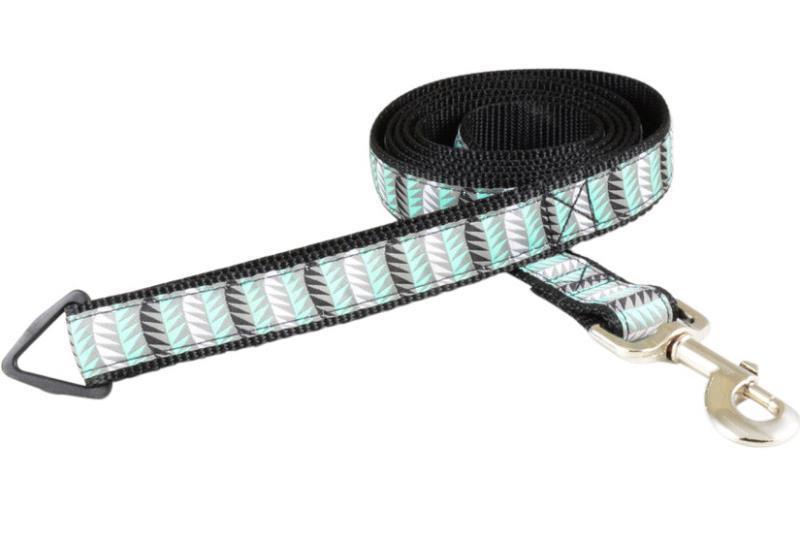 6 Foot Leash - 1" (Fits 6`) - Jungle Leaf Blue 1