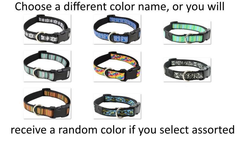 Dog Clip Collar - Medium - 1" (Fits 14" to 21") - Assorted 1