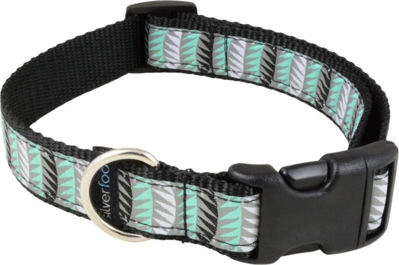 Dog Clip Collar - Medium - 1" (Fits 14" to 21") - Jungle Leaf Teal 1