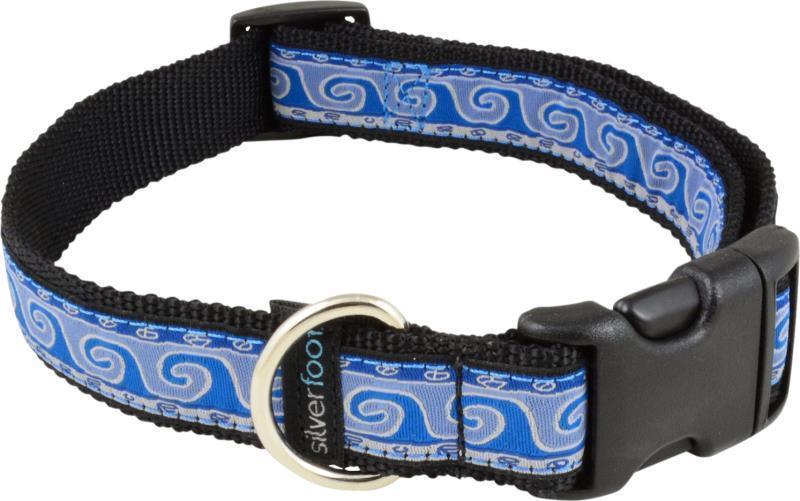 Dog Clip Collar - Medium - 1" (Fits 14" to 21") - Wave Blue 1