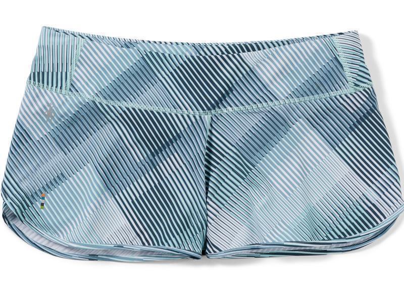 Active Lined Shorts - Womens - Bleached Aqua Mountain Plaid Print 1