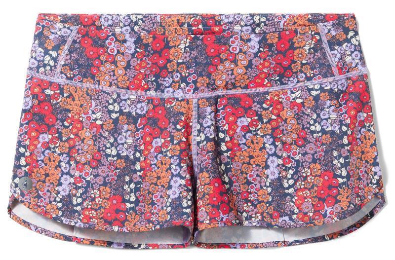 Active Lined Shorts - Womens - Ultra Violet Meadow Print 1