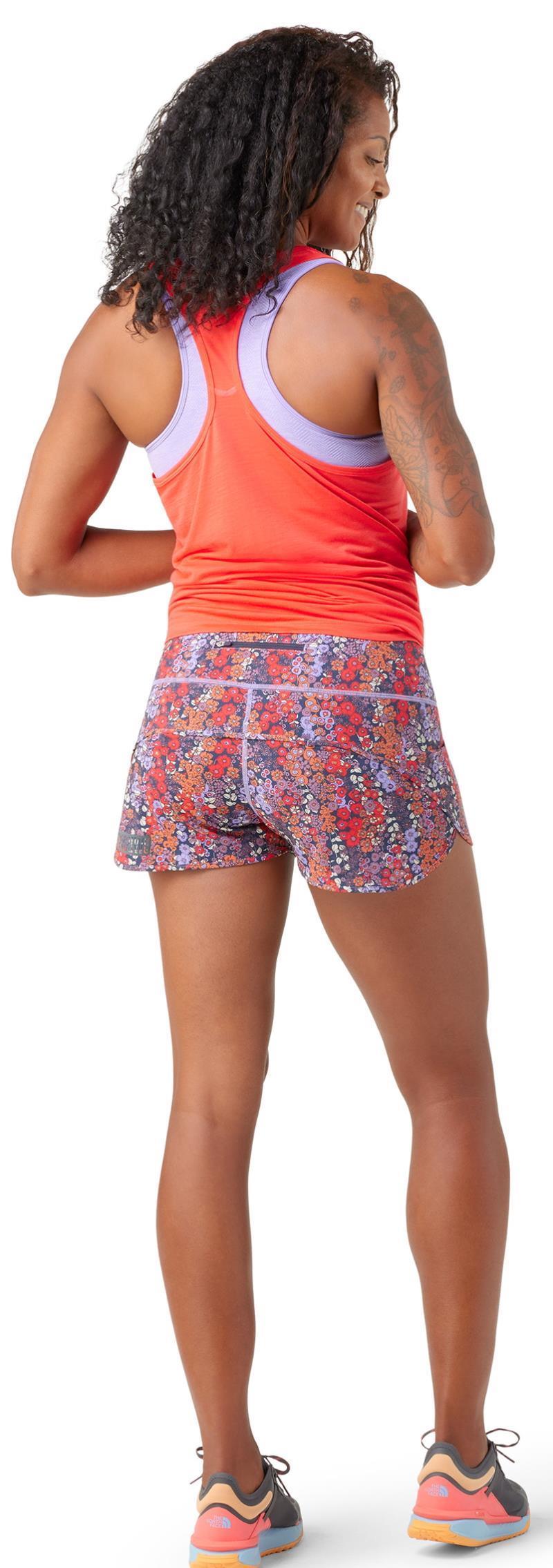 Active Lined Shorts - Womens - Ultra Violet Meadow Print 3