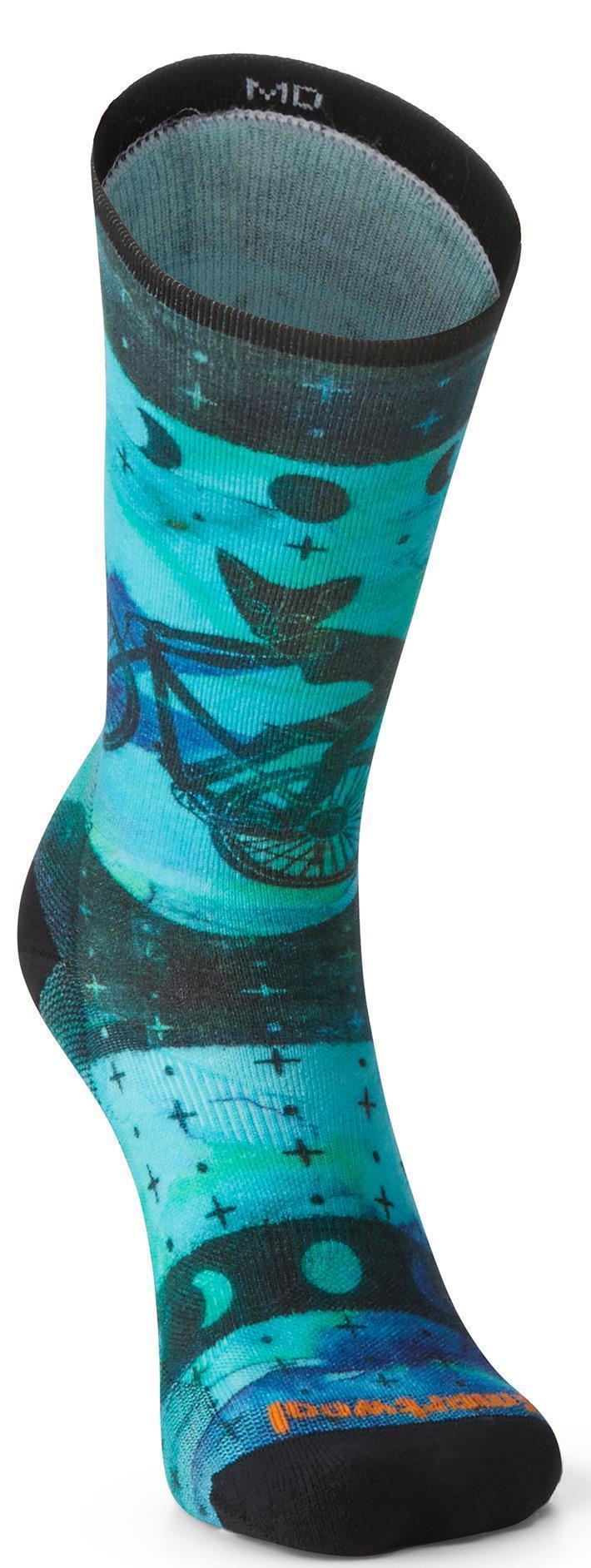 Bike Zero Cushion Celestial Print Crew Socks - Womens - Capri 2