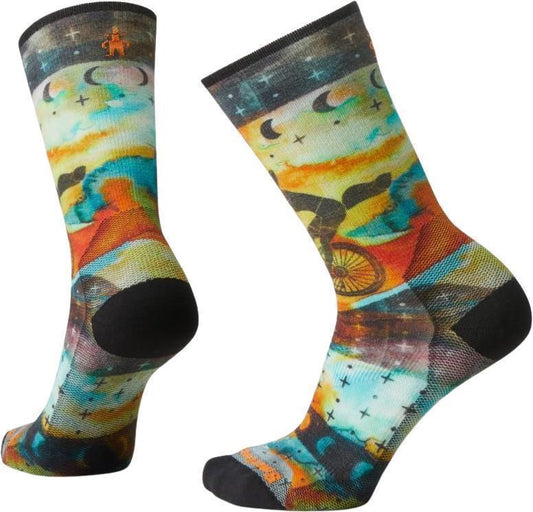 Bike Zero Cushion Celestial Print Crew Socks - Womens - Multi Color 1