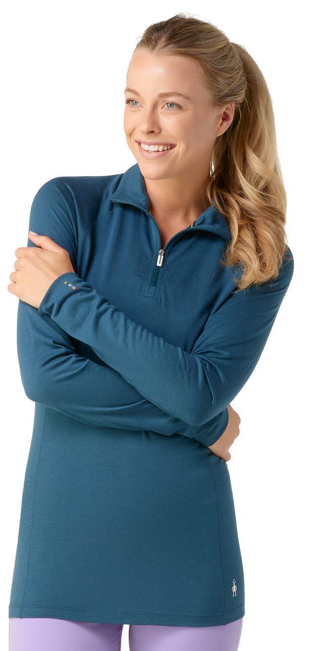 Classic All-Season Merino Base Layer 1/4 Zip - Womens - Twilight Blue 2