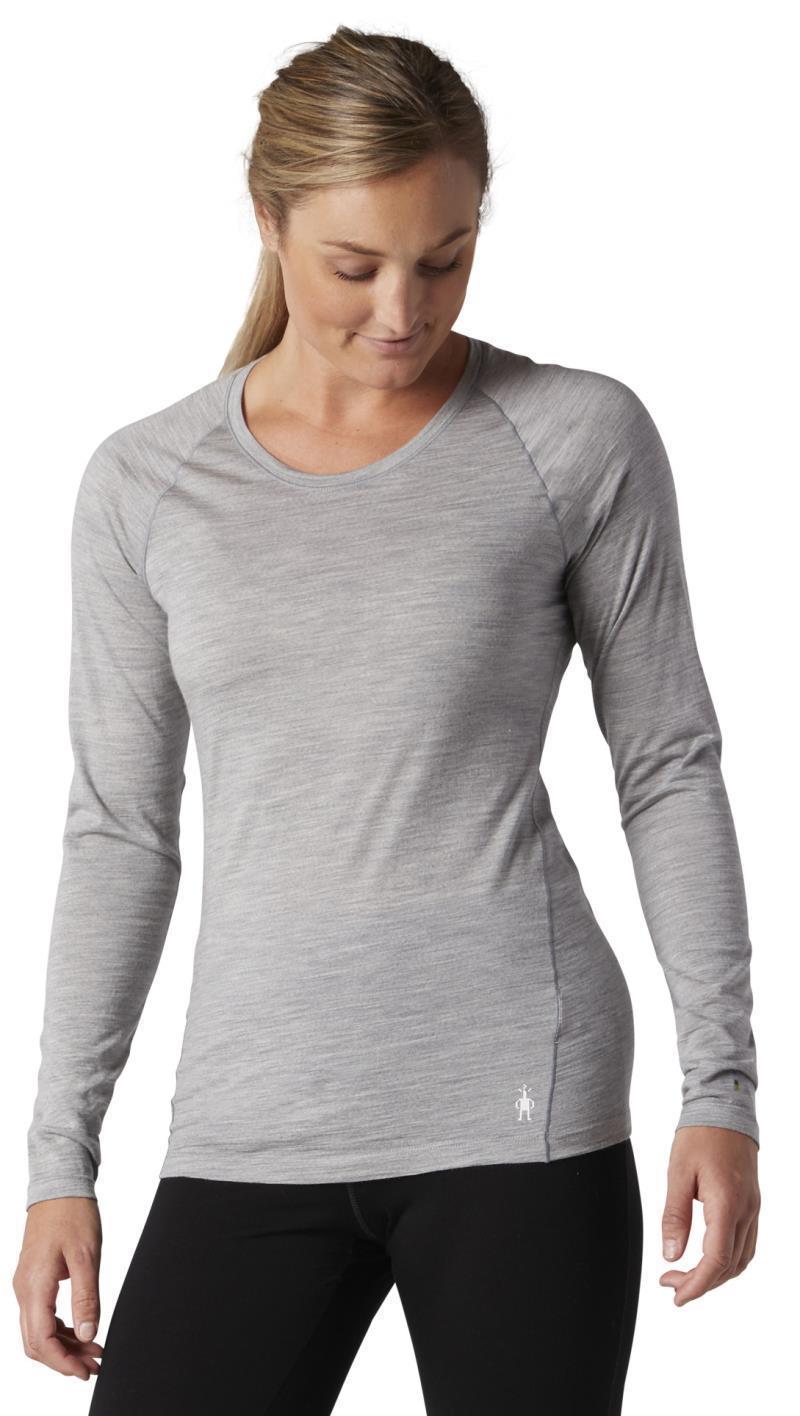 Classic All-Season Merino Base Layer LS - Womens - Light Gray Heather 2